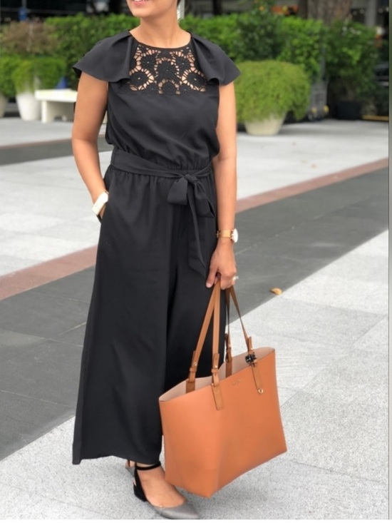 kate spade Pants - kate spade Black Embroidered Lace Tie-Waist Jumpsuit